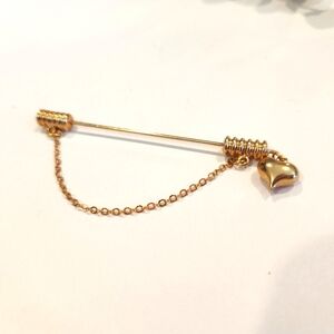 Vintage 70s Heart and Chain Pin/Brooch
